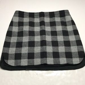 NWT Madewell plaid gray black skirt wool size 12